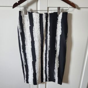 JULES & LEOPOLD Black and white midi stripped skirt Size S